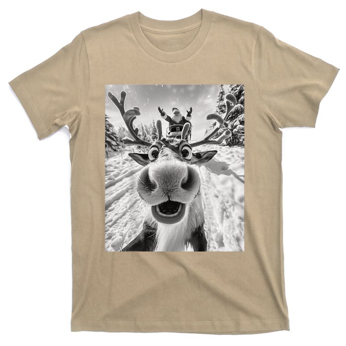 Funny Reindeer Selfie Christmas T-Shirt