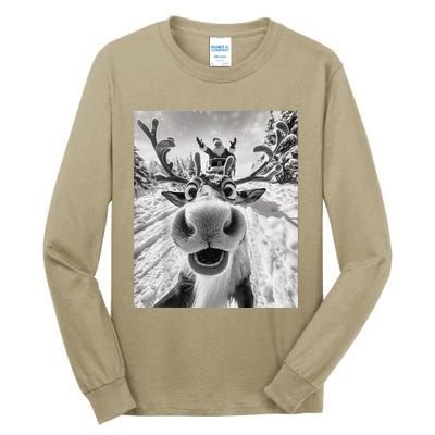 Funny Reindeer Selfie Christmas Tall Long Sleeve T-Shirt