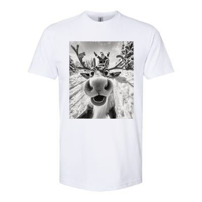 Funny Reindeer Selfie Christmas Softstyle CVC T-Shirt