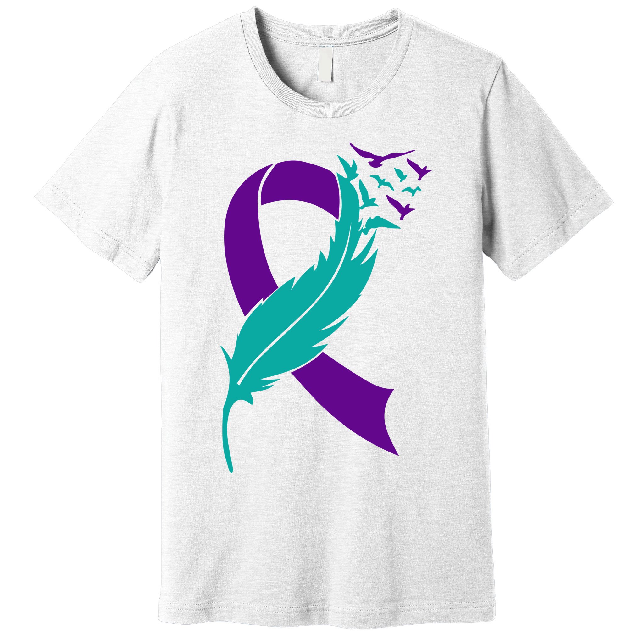Feather Ribbon Suicide Prevention Awareness Premium T-Shirt