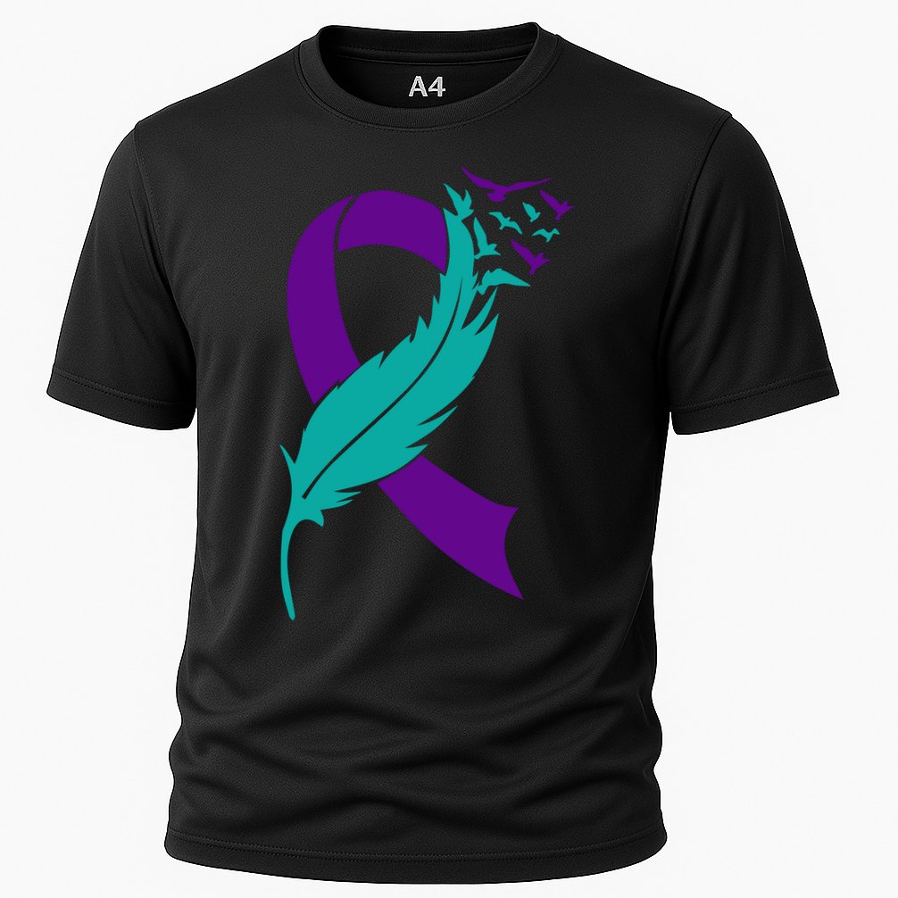 Feather Ribbon Suicide Prevention Awareness Performance Shirt