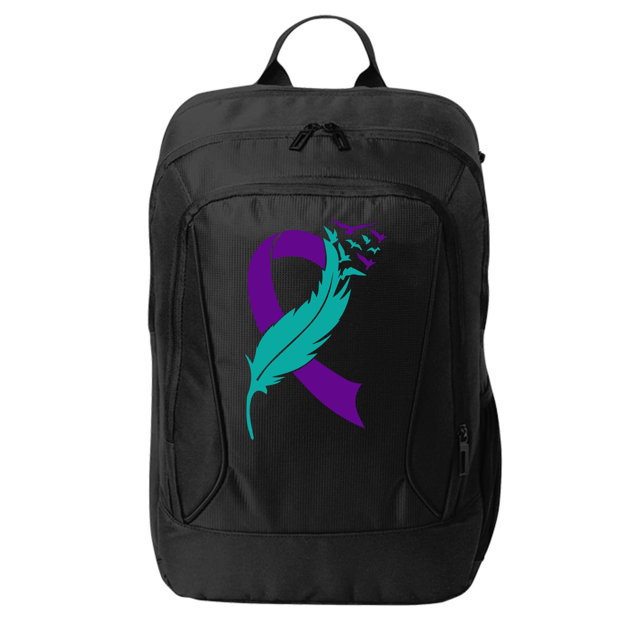 Feather Ribbon Suicide Prevention Awareness City Backpack