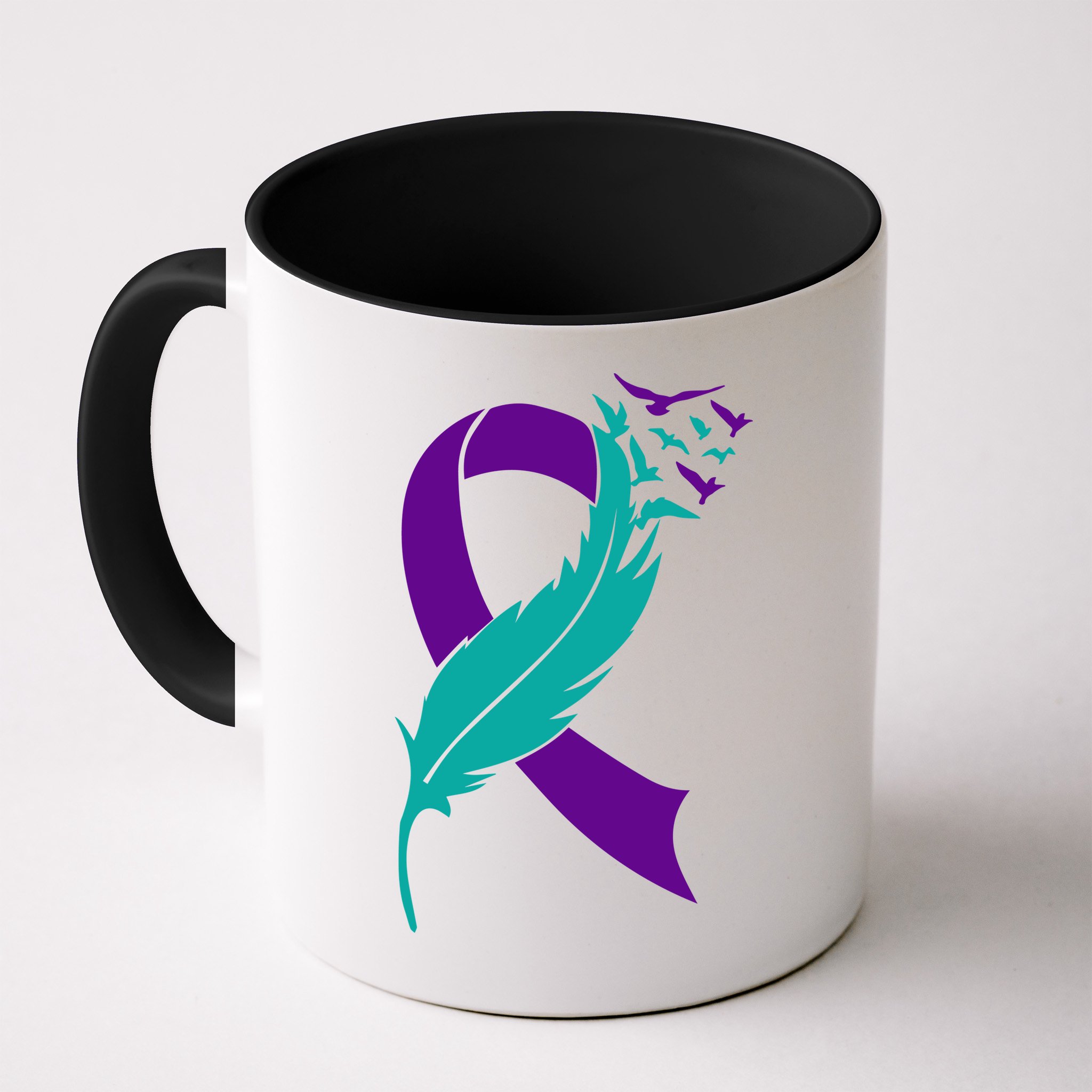 Feather Ribbon Suicide Prevention Awareness Mug