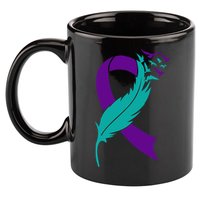 Feather Ribbon Suicide Prevention Awareness 11oz C Handle Ceramic Mug