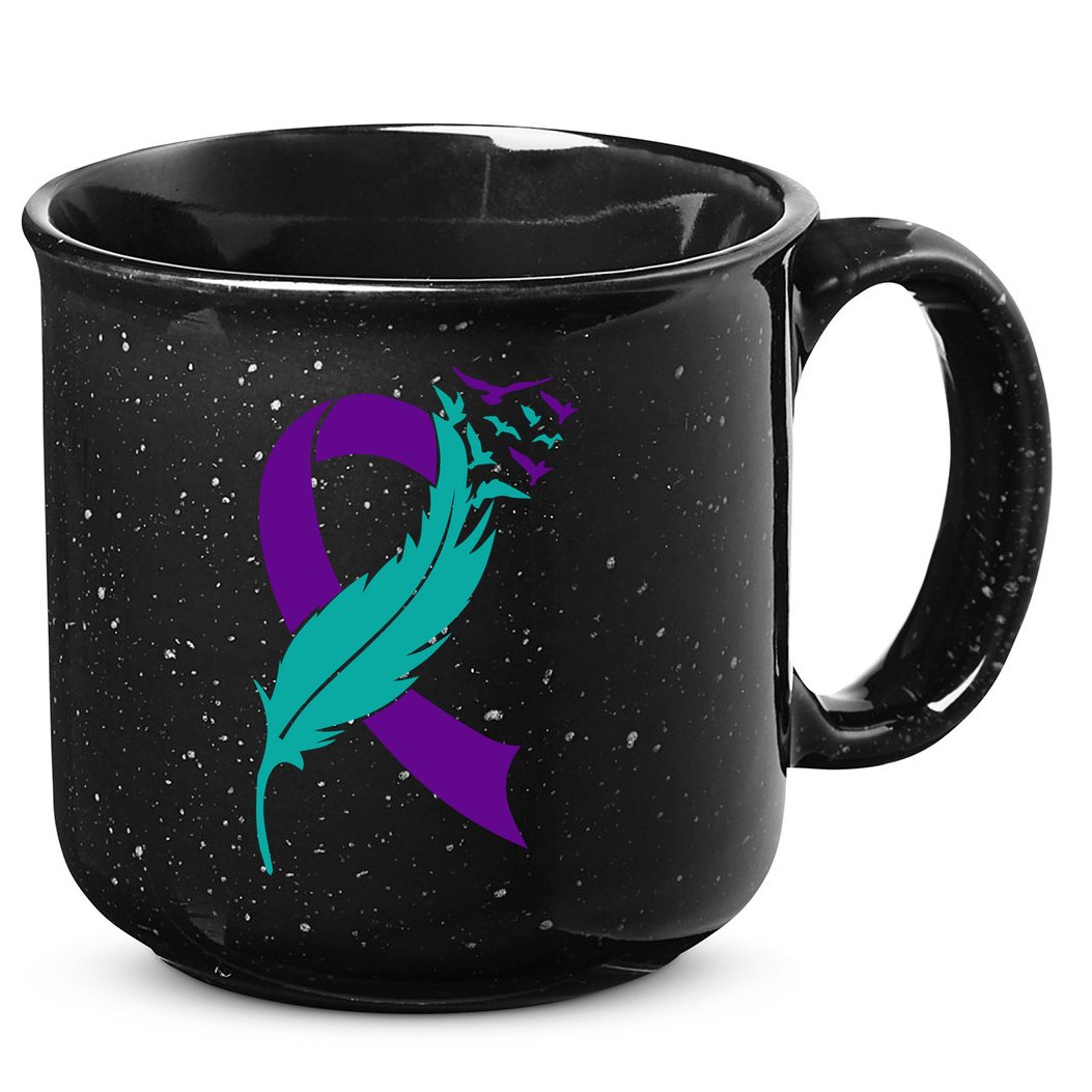 Feather Ribbon Suicide Prevention Awareness 15oz Campfire Ceramic Mug