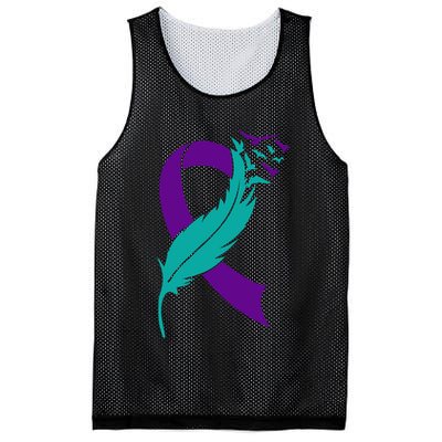 Feather Ribbon Suicide Prevention Awareness Mesh Reversible Basketball Jersey Tank