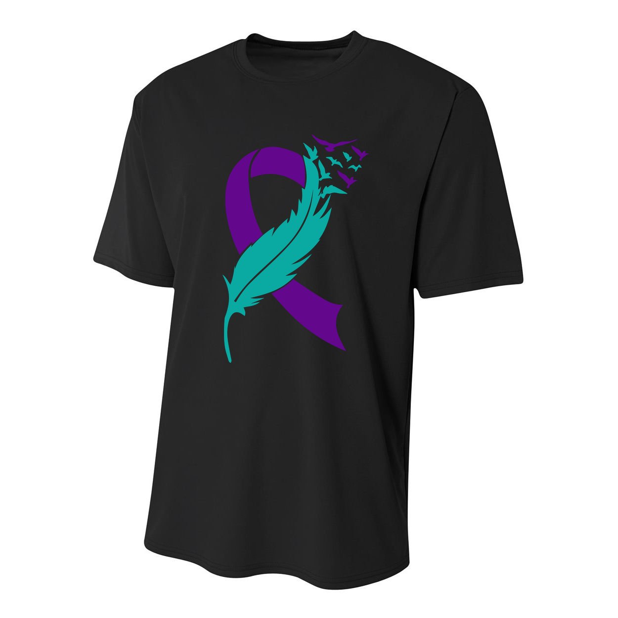 Feather Ribbon Suicide Prevention Awareness Youth Performance Sprint T-Shirt