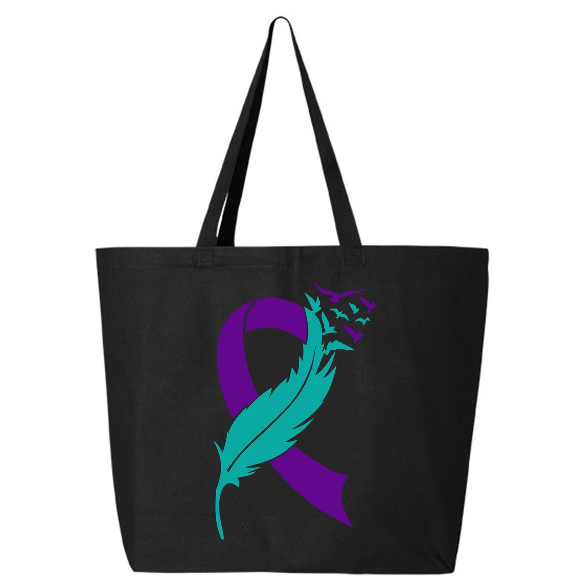 Feather Ribbon Suicide Prevention Awareness 25L Jumbo Tote
