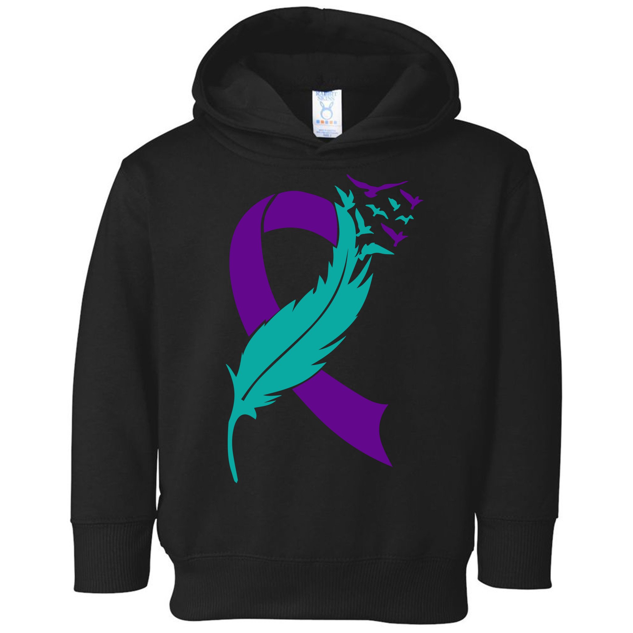 Feather Ribbon Suicide Prevention Awareness Toddler Hoodie