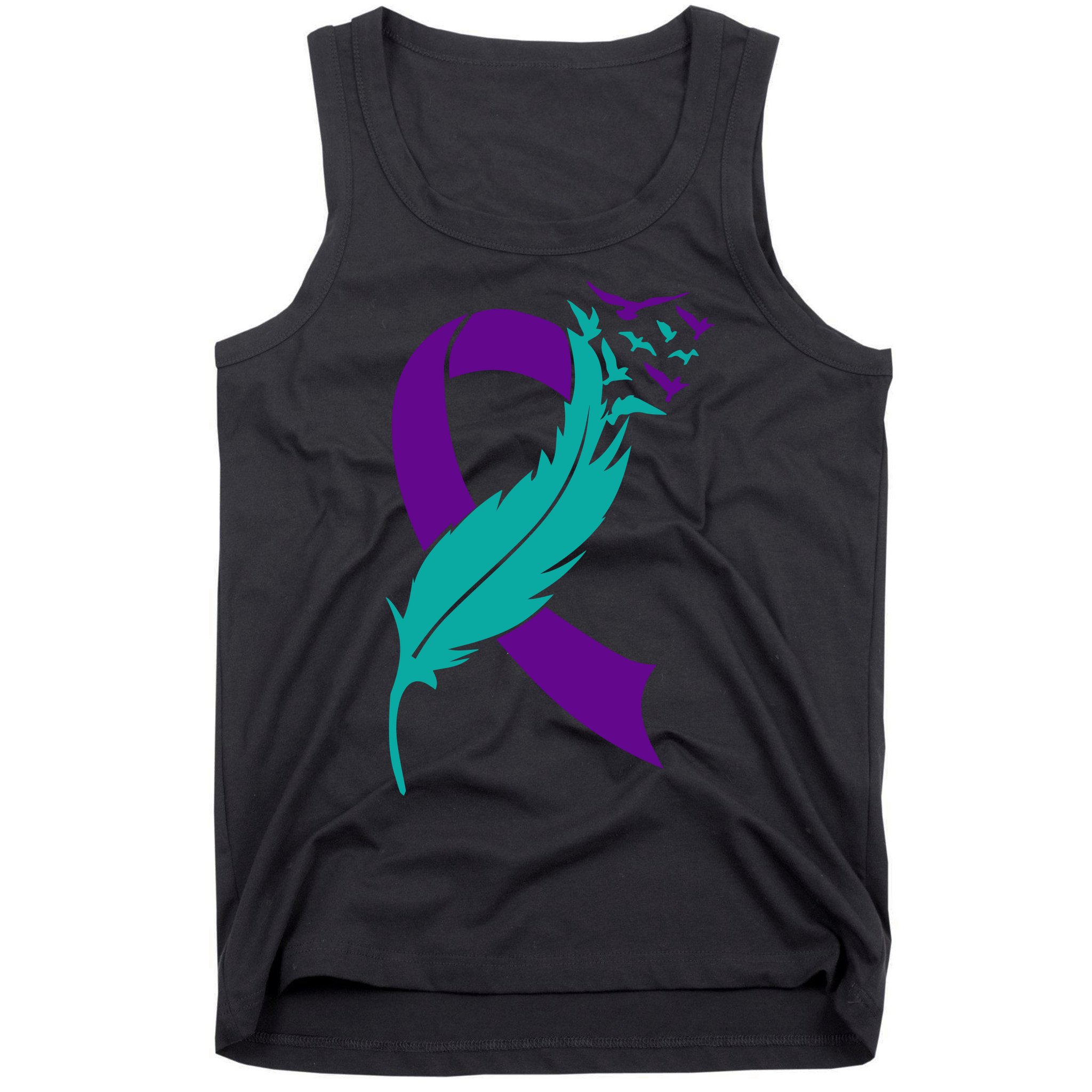 Feather Ribbon Suicide Prevention Awareness Tank Top