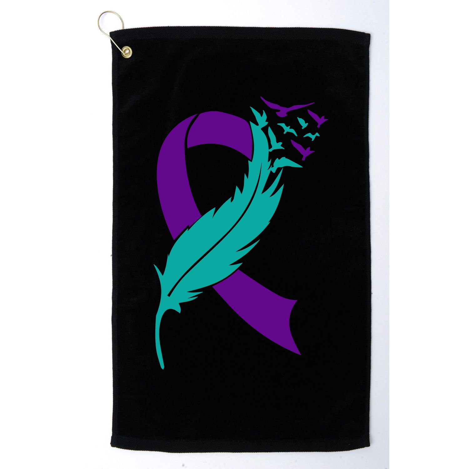Feather Ribbon Suicide Prevention Awareness Golf Towel