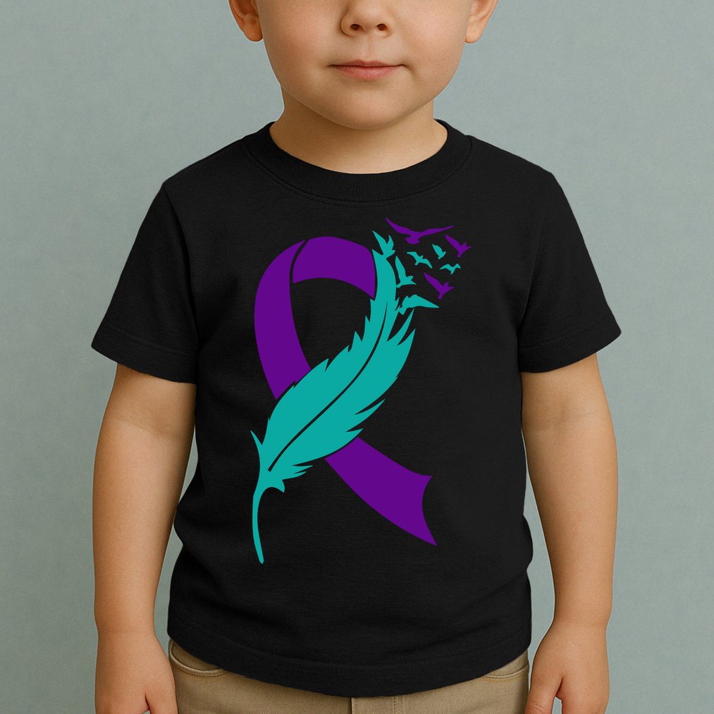 Feather Ribbon Suicide Prevention Awareness Toddler T-Shirt