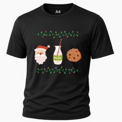 Festive Retro Santa Milk And Cookies Gift Performance Shirt
