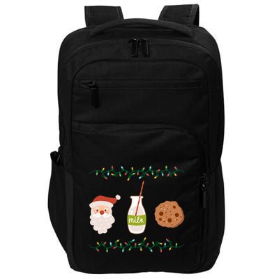 Festive Retro Santa Milk And Cookies Gift Impact Tech Backpack