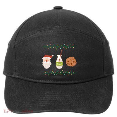 Festive Retro Santa Milk And Cookies Gift 7-Panel Snapback Hat
