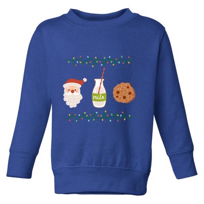 Festive Retro Santa Milk And Cookies Gift Toddler Sweatshirt