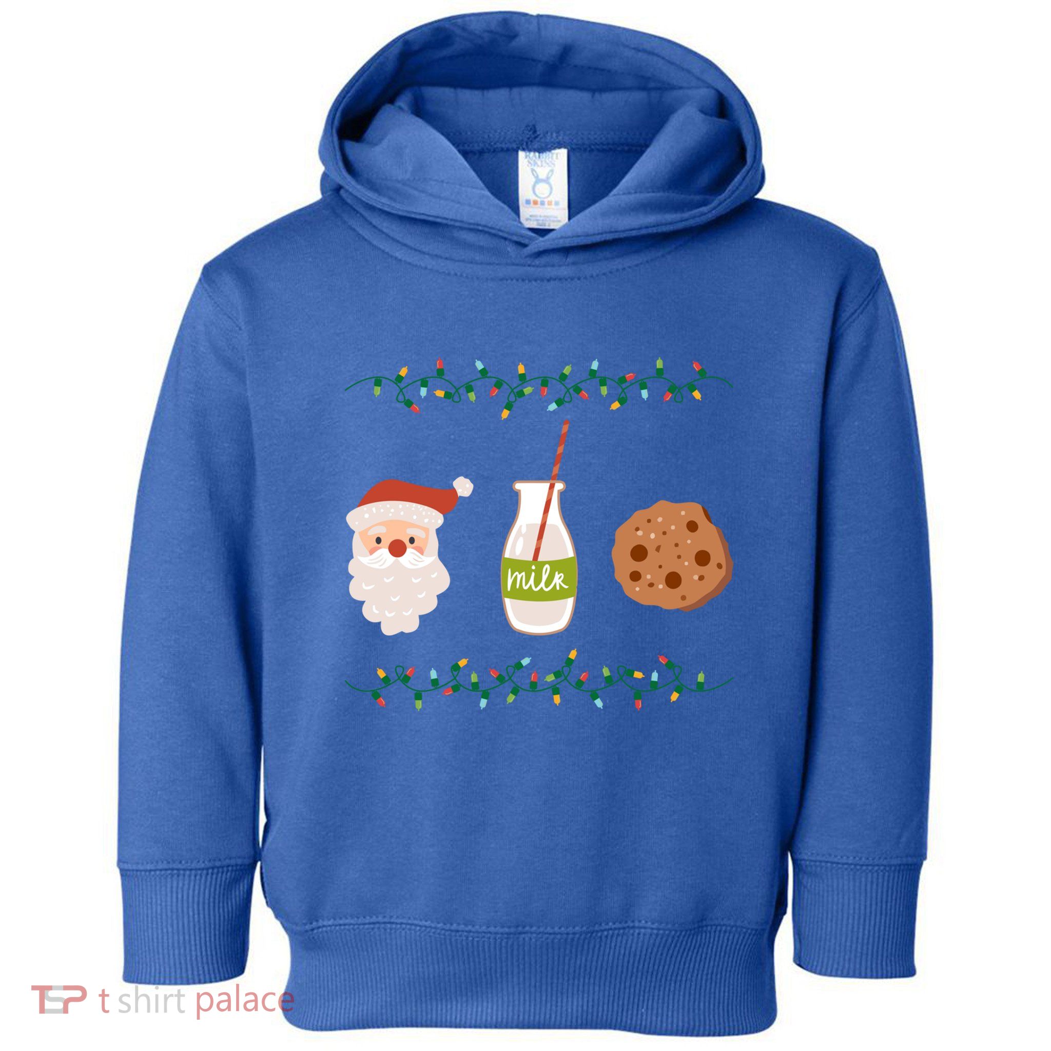 Festive Retro Santa Milk And Cookies Gift Toddler Hoodie