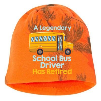 Funny Retired School Bus Driver - School Bus Retirement Kati - Camo Knit Beanie