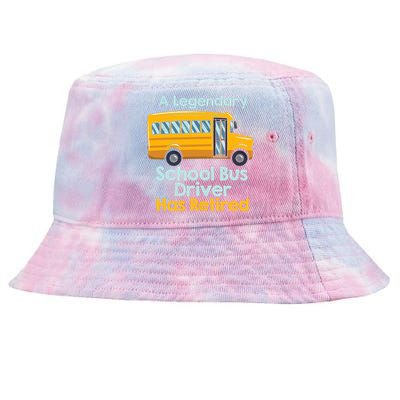 Funny Retired School Bus Driver - School Bus Retirement Tie-Dyed Bucket Hat