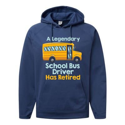 Funny Retired School Bus Driver - School Bus Retirement Performance Fleece Hoodie