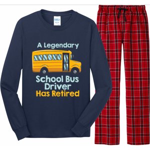 Funny Retired School Bus Driver - School Bus Retirement Long Sleeve Pajama Set