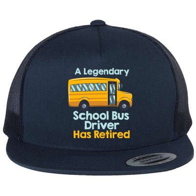 Funny Retired School Bus Driver - School Bus Retirement Flat Bill Trucker Hat