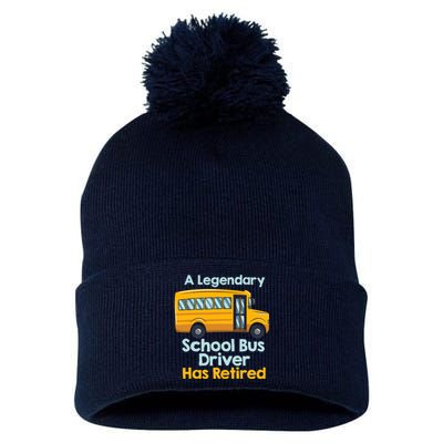 Funny Retired School Bus Driver - School Bus Retirement Pom Pom 12in Knit Beanie