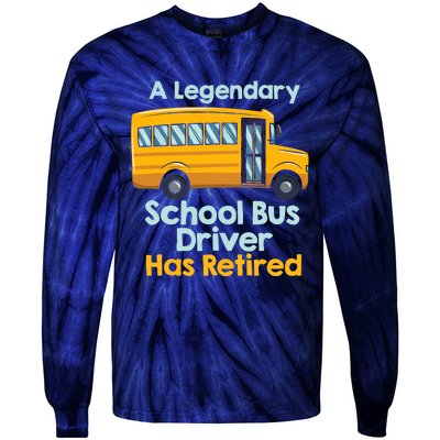 Funny Retired School Bus Driver - School Bus Retirement Tie-Dye Long Sleeve Shirt