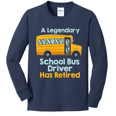 Funny Retired School Bus Driver - School Bus Retirement Kids Long Sleeve Shirt