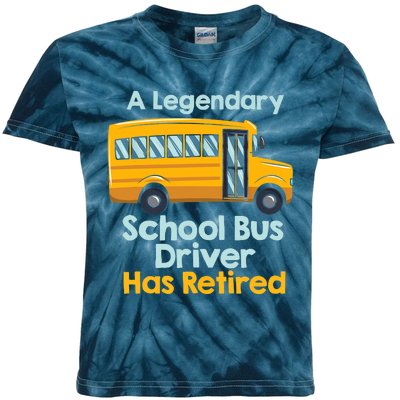 Funny Retired School Bus Driver - School Bus Retirement Kids Tie-Dye T-Shirt