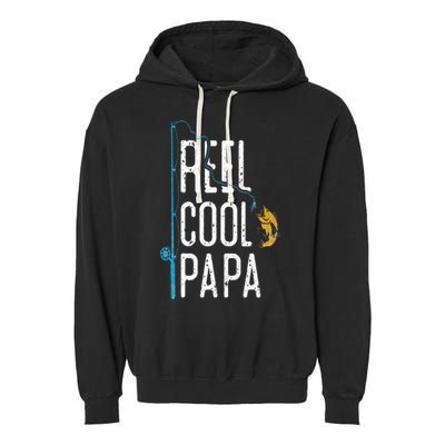 Fishing Retro Style Papa Father’s Day Gift Fisherman Papa Garment-Dyed Fleece Hoodie