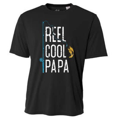 Fishing Retro Style Papa Father’s Day Gift Fisherman Papa Cooling Performance Crew T-Shirt