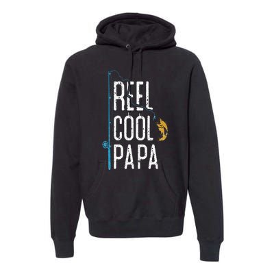 Fishing Retro Style Papa Father’s Day Gift Fisherman Papa Premium Hoodie