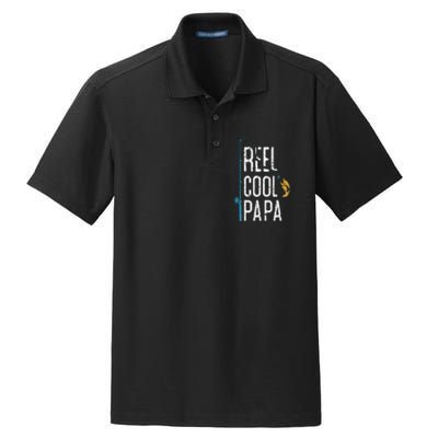 Fishing Retro Style Papa Father’s Day Gift Fisherman Papa Dry Zone Grid Polo