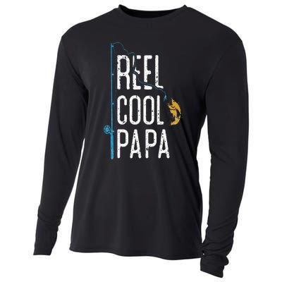 Fishing Retro Style Papa Father’s Day Gift Fisherman Papa Cooling Performance Long Sleeve Crew