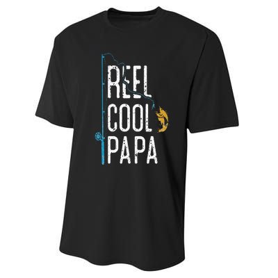 Fishing Retro Style Papa Father’s Day Gift Fisherman Papa Performance Sprint T-Shirt