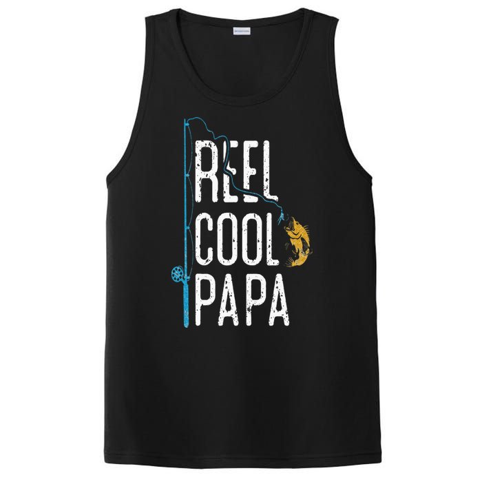 Fishing Retro Style Papa Father’s Day Gift Fisherman Papa PosiCharge Competitor Tank