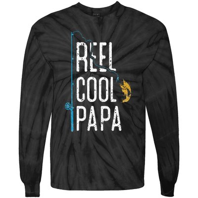 Fishing Retro Style Papa Father’s Day Gift Fisherman Papa Tie-Dye Long Sleeve Shirt