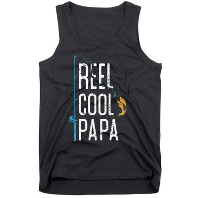 Fishing Retro Style Papa Father’s Day Gift Fisherman Papa Tank Top