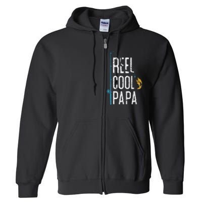 Fishing Retro Style Papa Father’s Day Gift Fisherman Papa Full Zip Hoodie