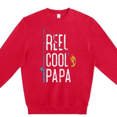 Fishing Retro Style Papa Father’s Day Gift Fisherman Papa Premium Crewneck Sweatshirt