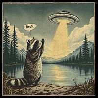Funny Raccoon Sasquatch Alien UFO Monster Introvert Bruh Premium T-Shirt