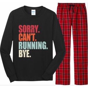 Funny Running Sorry Can't Running Bye Running Long Sleeve Pajama Set