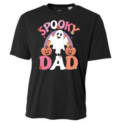 Family Retro Spooky Dad Groovy Retro Halloween Ghost Costume Gift Cooling Performance Crew T-Shirt