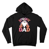 Family Retro Spooky Dad Groovy Retro Halloween Ghost Costume Gift Hoodie