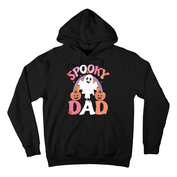 Family Retro Spooky Dad Groovy Retro Halloween Ghost Costume Gift Hoodie