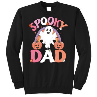 Family Retro Spooky Dad Groovy Retro Halloween Ghost Costume Gift Sweatshirt