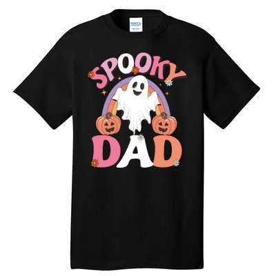 Family Retro Spooky Dad Groovy Retro Halloween Ghost Costume Gift Tall T-Shirt