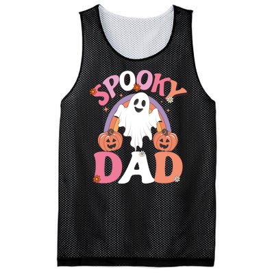 Family Retro Spooky Dad Groovy Retro Halloween Ghost Costume Gift Mesh Reversible Basketball Jersey Tank