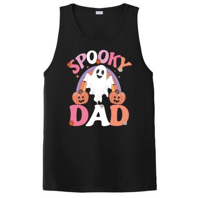 Family Retro Spooky Dad Groovy Retro Halloween Ghost Costume Gift PosiCharge Competitor Tank